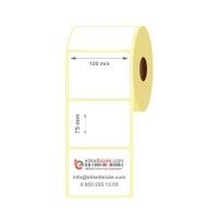 100mm x 75mm Kuşe Etiket