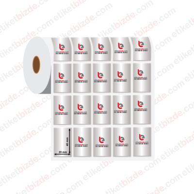 20mm x 40mm 5'li Bitişik Sılver Mat Etiket (Sticker)