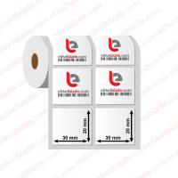 30mm x 20mm 2'li Ayrık PP Şeffaf Etiket (Sticker)