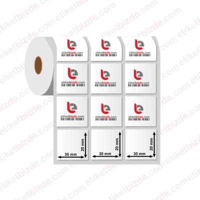 30mm x 20mm 3'lü Ayrık PP Şeffaf Etiket (Sticker)