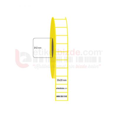 30mm x 20mm Kuşe Etiket