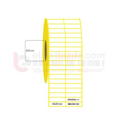 40mm x 20mm 2'li Ayrık Kuşe Etiket (Sticker)