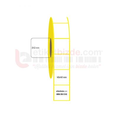 40mm x 40mm Kuşe Etiket