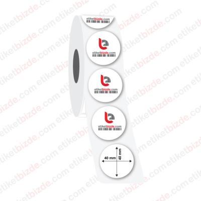 40mm x 40mm Oval PP Şeffaf Etiket (Sticker)