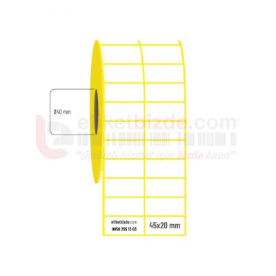 45mm x 20mm 2'li Ayrık Kuşe Etiket (Sticker)