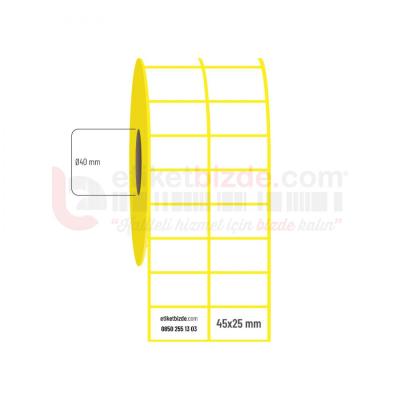 45mm x 25mm 2'li Ayrık Kuşe Etiket (Sticker)