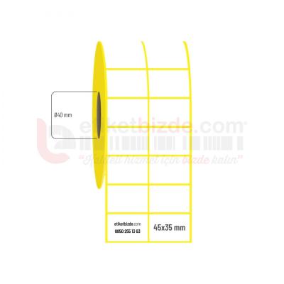 45mm x 35mm 2'li Ayrık Kuşe Etiket (Sticker)