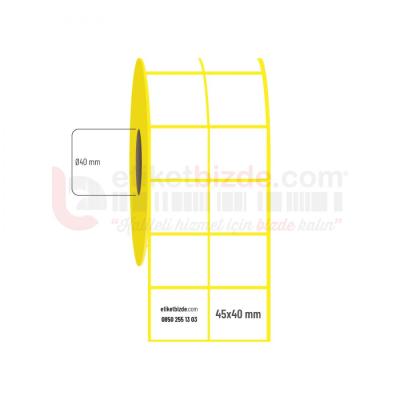 45mm x 40mm 2'li Ayrık Kuşe Etiket (Sticker)