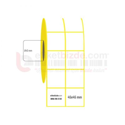 45mm x 45mm 2'li Ayrık Kuşe Etiket (Sticker)