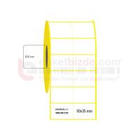 50mm x 35mm 2'li Bitişik Kuşe Etiket (Sticker)