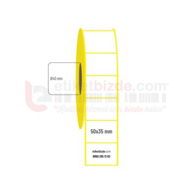 50mm x 35mm Kuşe Etiket
