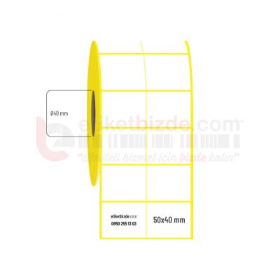 50mm x 40mm 2'li Bitişik Kuşe Etiket (Sticker)