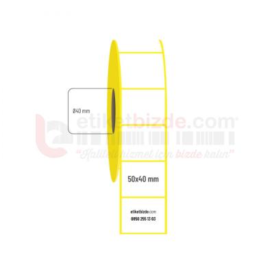 50mm x 40mm Kuşe Etiket