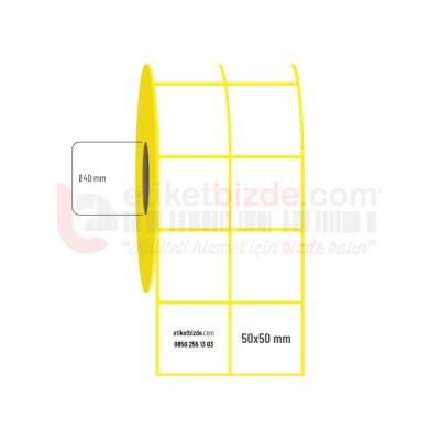 50mm x 50mm 2'li Ayrık Kuşe Etiket (Sticker)