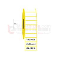 60mm x 20mm Lamine Termal Etiket (Sticker)