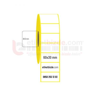 60mm x 30mm Kuşe Etiket