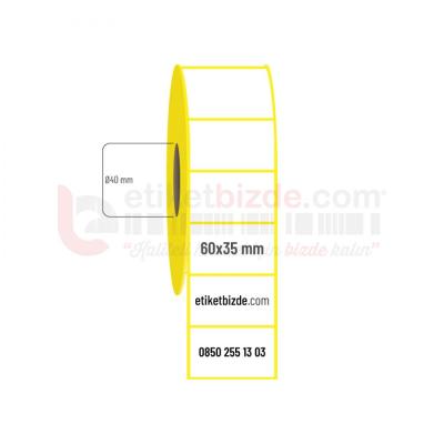 60mm x 35mm Kuşe Etiket