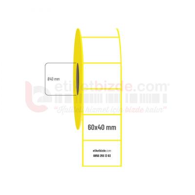 60mm x 40mm Kuşe Etiket