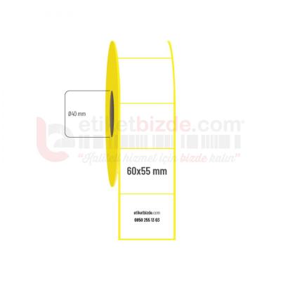 60mm x 55mm Kuşe Etiket