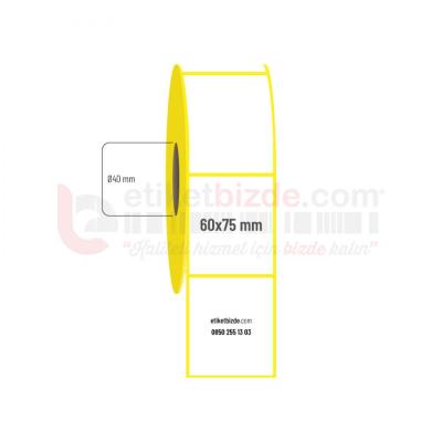 60mm x 75mm Kuşe Etiket