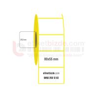 80mm x 55mm Kuşe Etiket