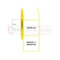80mm x 80mm Kuşe Etiket