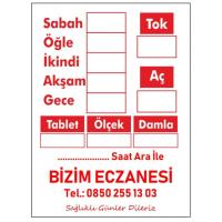 İlaç Etiketi Kırmızı Baskılı