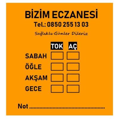 İlaç Etiketi Turuncu Baskılı