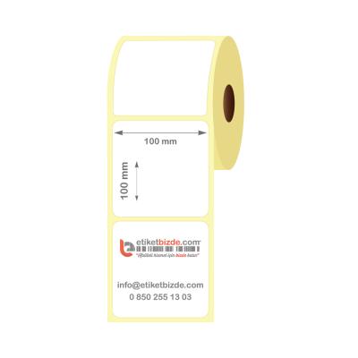 100mm x 100mm Kuşe Etiket