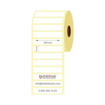 100mm x 20mm Kuşe Etiket