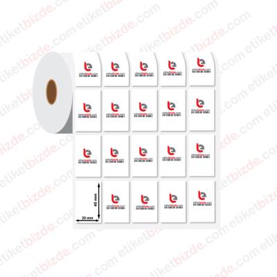 20mm x 40mm 5'li Bitişik PP Opak Etiket (Sticker)