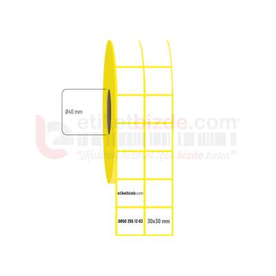 30mm x 30mm 2'li Ayrık Lamine Termal Etiket (Sticker)