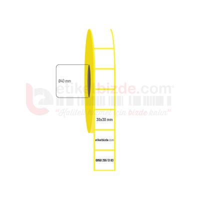 30mm x 30mm Lamine Termal Etiket (Sticker)