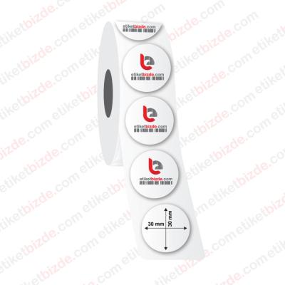 30mm x 30mm Oval PP Opak Etiket (Sticker)