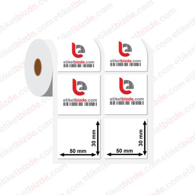 50mm x 30mm 2'li Ayrık PP Opak Etiket (Sticker)