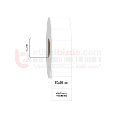 50mm x 30mm PP Opak Etiket (Sticker)