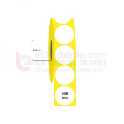 50mm x 50mm Oval Vellum Etiket (Sticker)