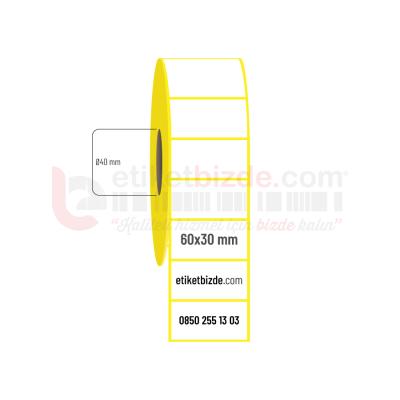 60mm x 30mm Lamine Termal Etiket (Sticker)