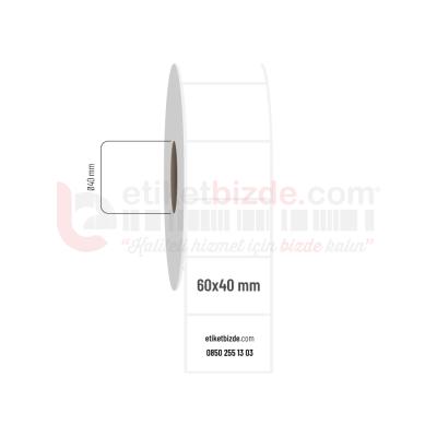 60mm x 40mm PP Opak Etiket (Sticker)