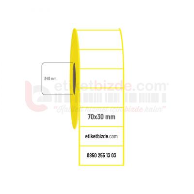 70mm x 30mm Kuşe Etiket