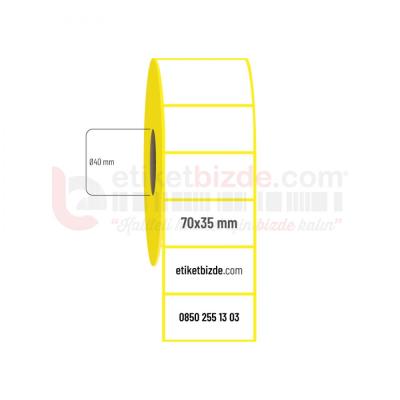 70mm x 35mm Kuşe Etiket