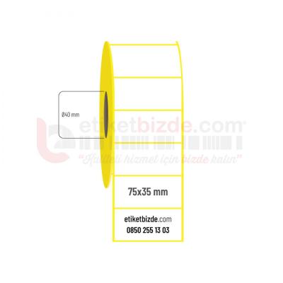 75mm x 35mm Kuşe Etiket