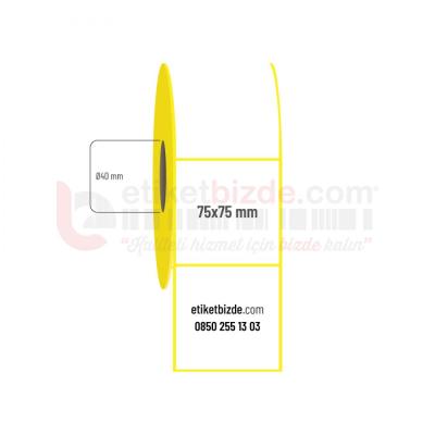 75mm x 75mm Kuşe Etiket