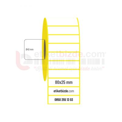 80mm x 25mm Kuşe Etiket