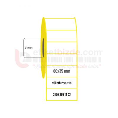 80mm x 35mm Kuşe Etiket