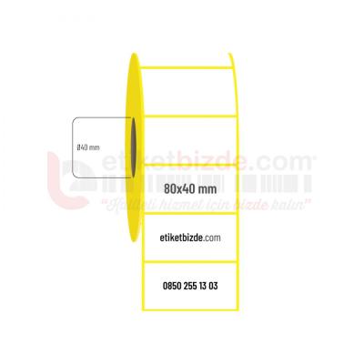 80mm x 40mm Kuşe Etiket