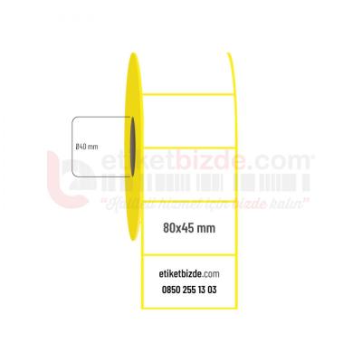 80mm x 45mm Kuşe Etiket