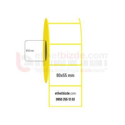 80mm x 55mm Lamine Termal Etiket (Sticker)