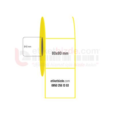 80mm x 80mm Lamine Termal Etiket (Sticker)