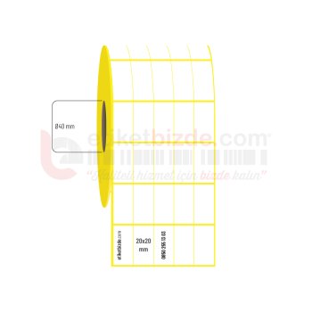 20mm x 40mm 5'li Bitişik Termal Etiket (Sticker)